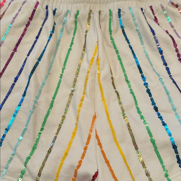 Queen of Sparkles SET XL Multi Sequin Sweatshirt and shorts set - Picture 13 of 16